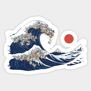 The Great Wave of Exotic Shorthair Sticker